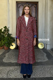 Wu-Side - Cappotto Spigato Bordeaux