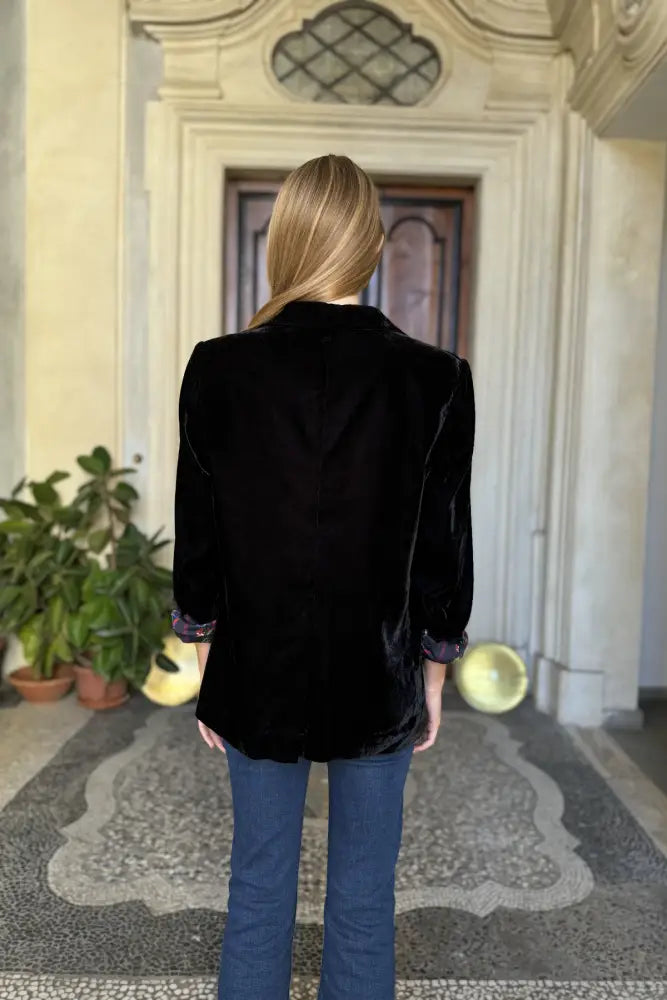 Wu-Side - Giacca Blazer Velluto Nero