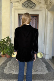 Wu-Side - Giacca Blazer Velluto Nero