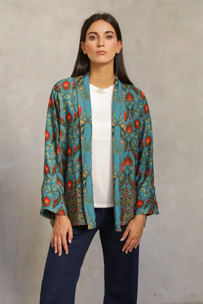 Wu-Side - Giacca Kimono Ottanio