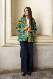 Wu-Side - Giacca Kimono Ottanio