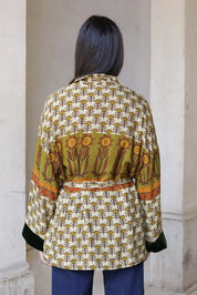 Wu-Side - Giacca Kimono Viscosa Senape