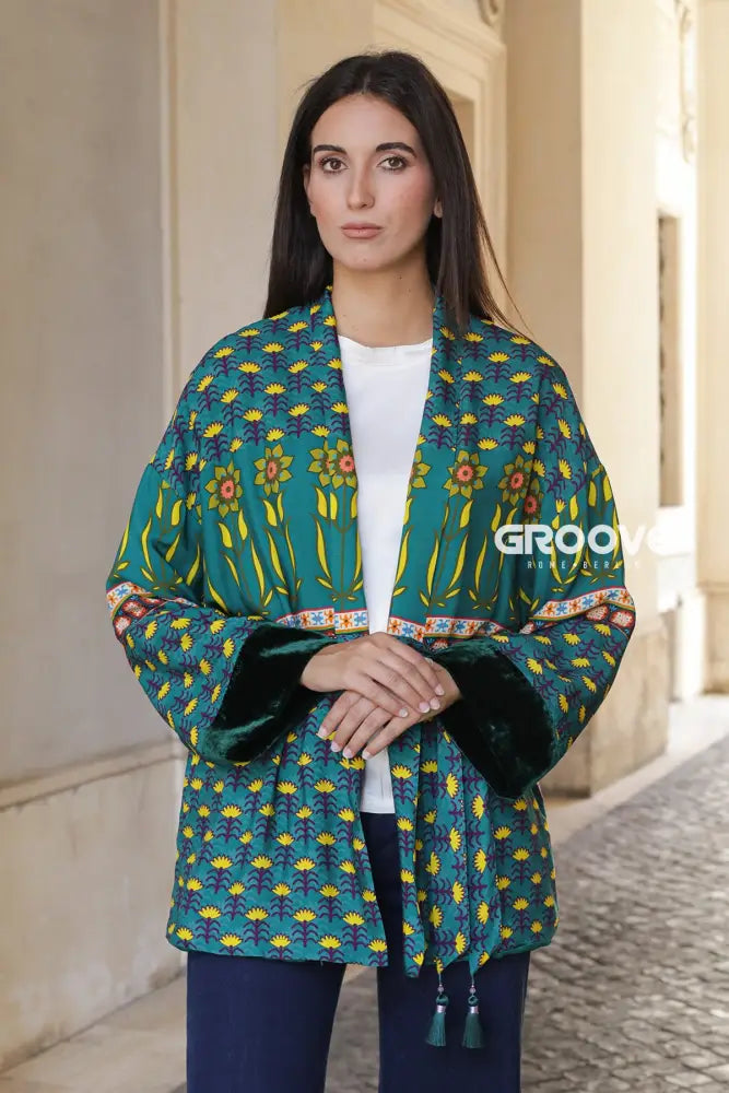 Wu-Side - Giacca Kimono Viscosa Verde