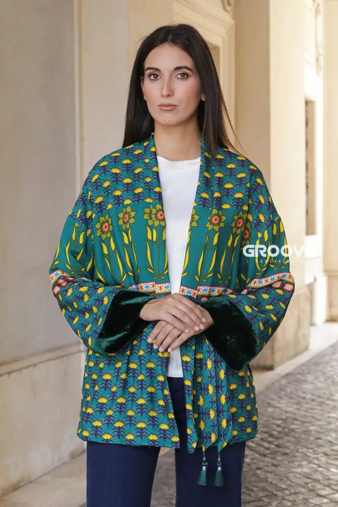 Wu-Side - Giacca Kimono Viscosa Verde