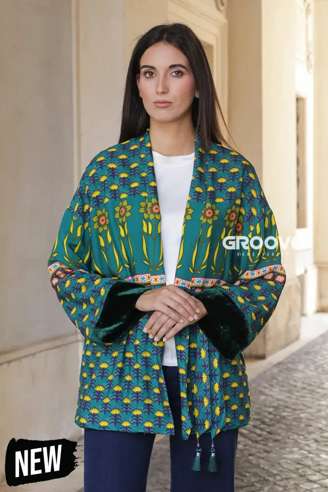 Wu-Side - Giacca Kimono Viscosa Verde