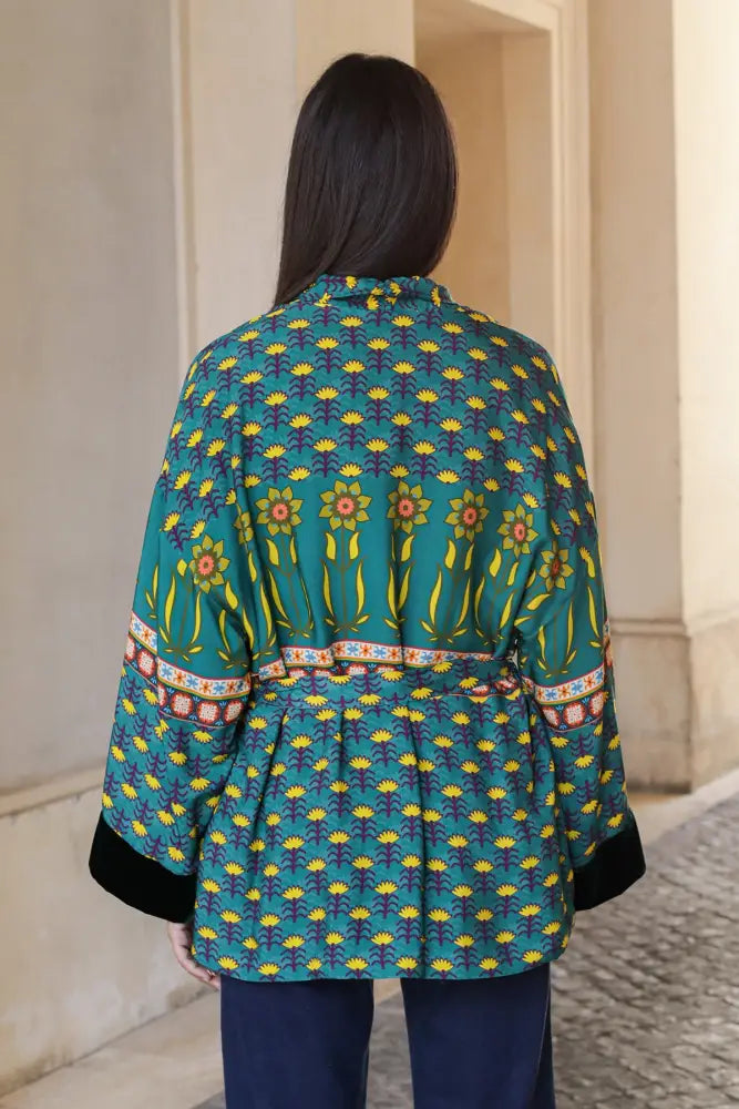 Wu-Side - Giacca Kimono Viscosa Verde