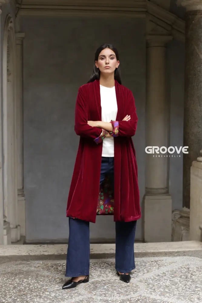 Wu-Side - Kimono Velluto Bordeaux