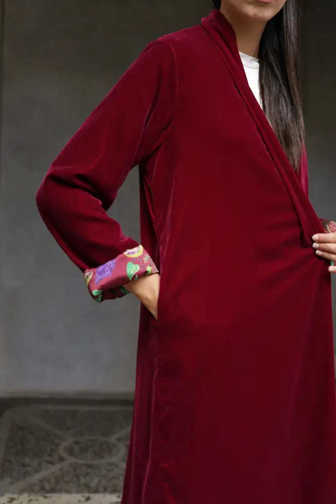 Wu-Side - Kimono Velluto Bordeaux