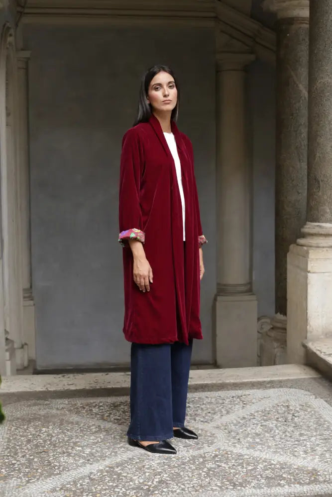 Wu-Side - Kimono Velluto Bordeaux