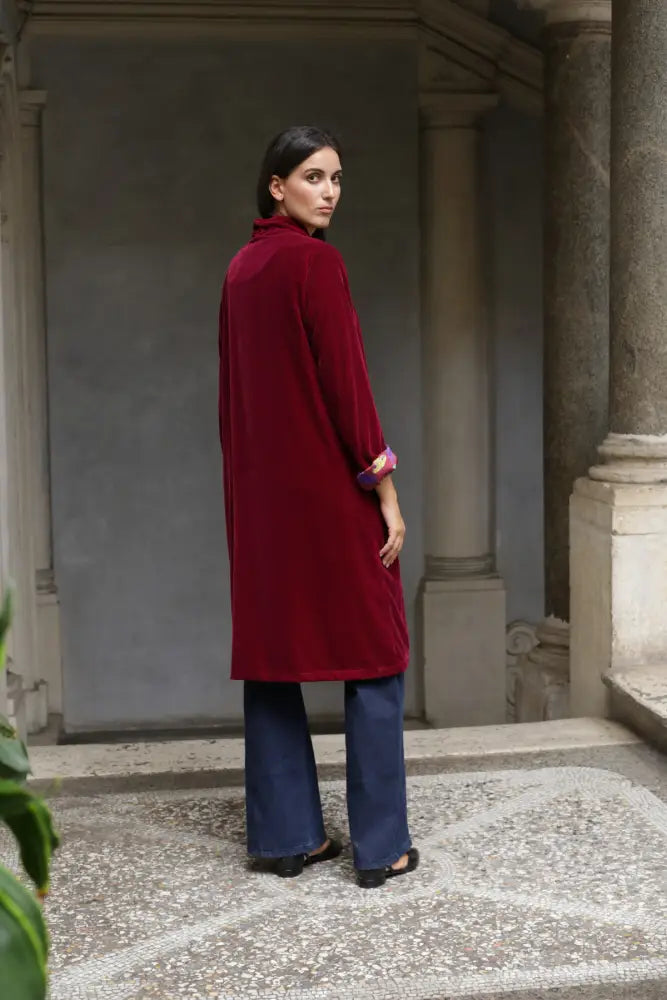 Wu-Side - Kimono Velluto Bordeaux