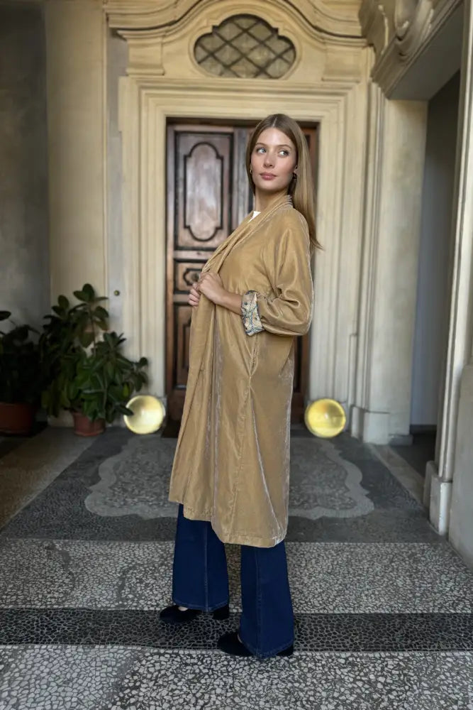 Wu-Side - Kimono Velluto Camel