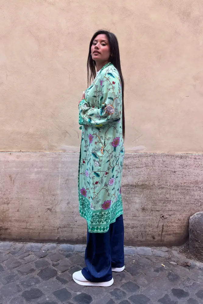 Wu-Side - Kimono Viscosa Verde