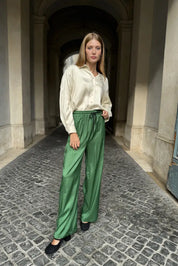 Wu-Side - Pantalone Viscosa Verde